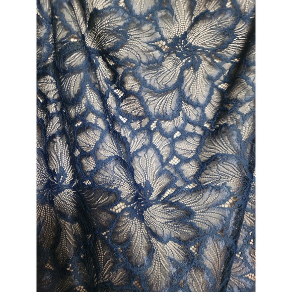 Trina Turk Navy Akamai Lanai Floral Lace off the shoulder dress 2 - Picture 4 of 5